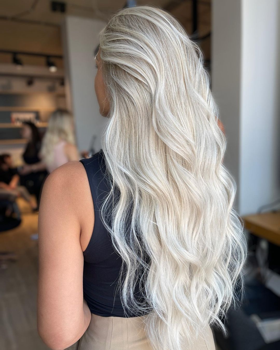 Long White Blonde Beach Waves