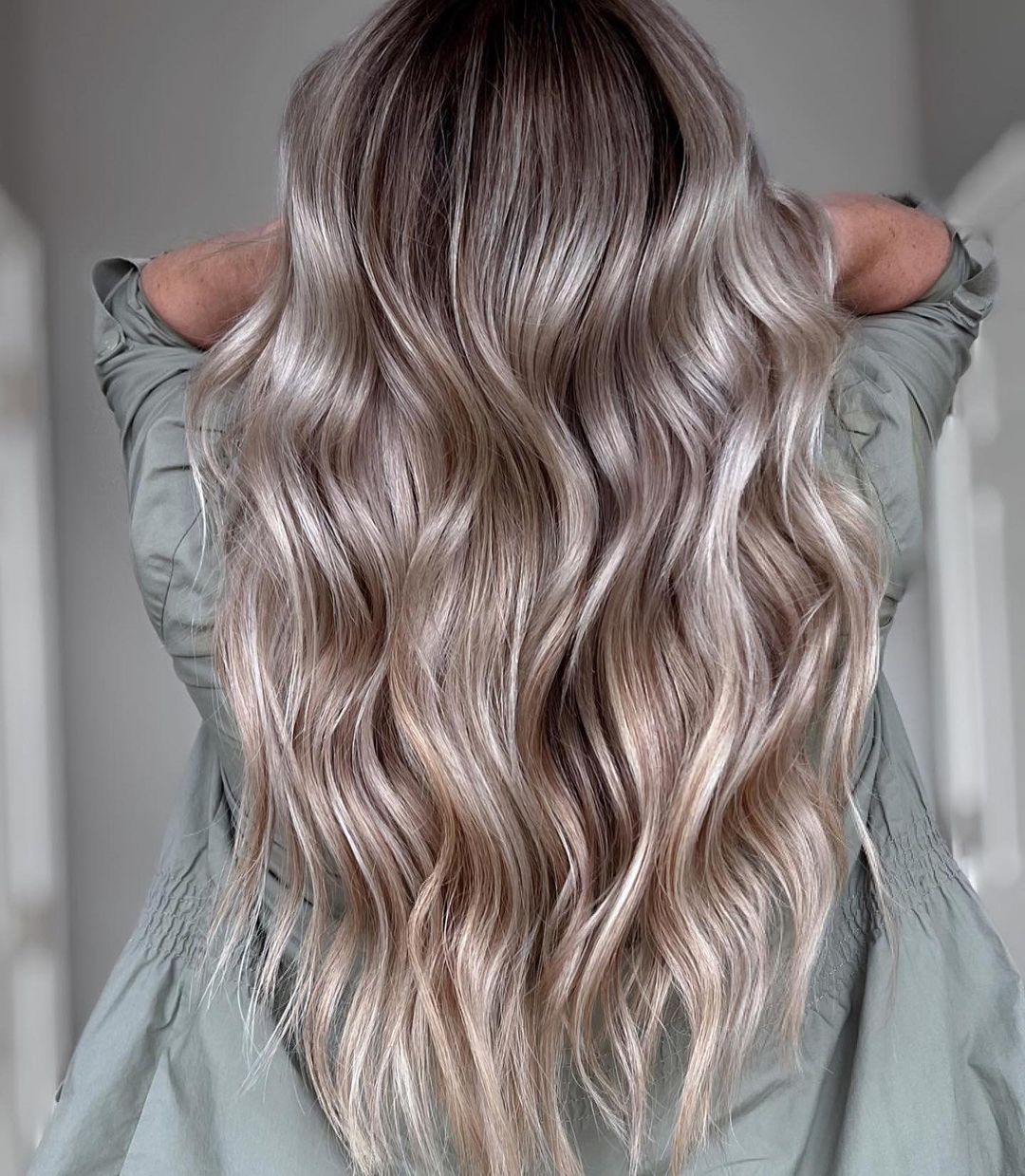 Metallic Ash Blonde Highlights in Bronde Hair