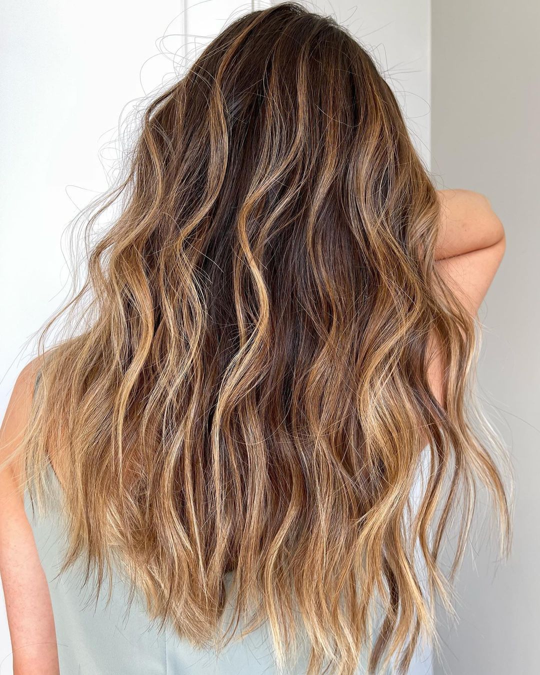 Beach Blonde Balayage with Brown Underlayer