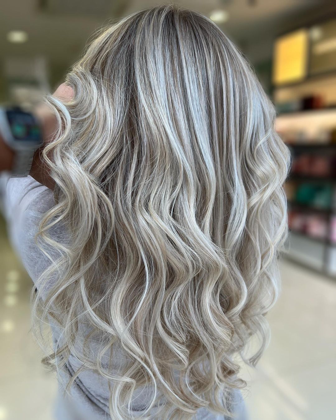 Beige and White Balayage Hair