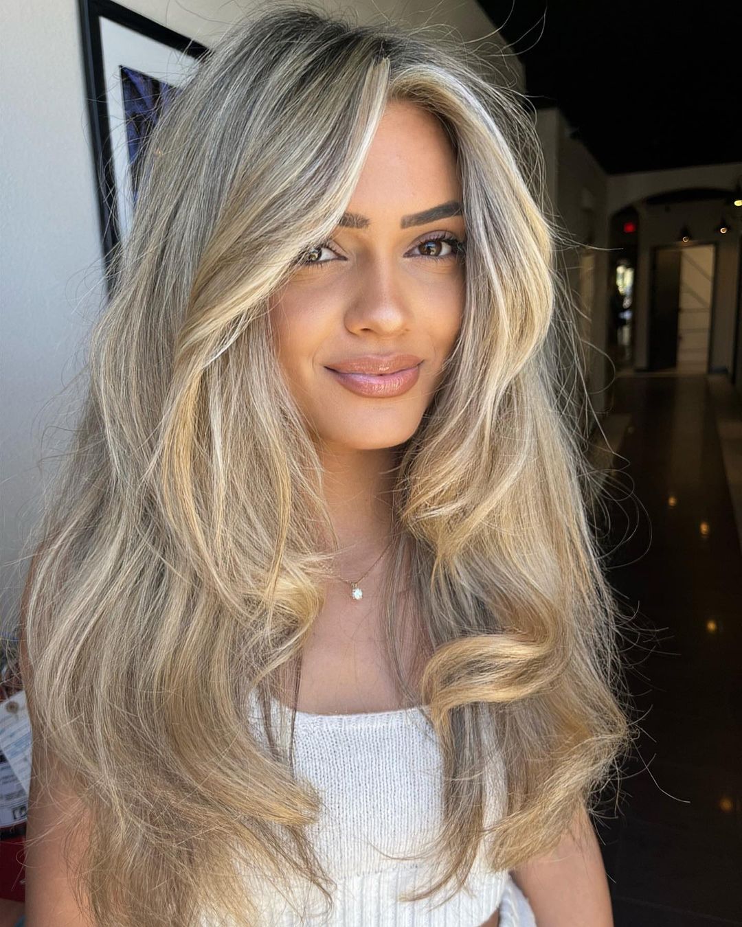 Ash Dirty Blonde with White Front Pieces