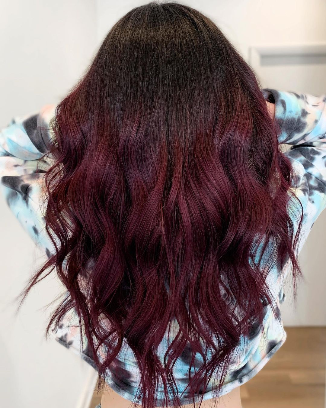 Low-Maintenance Brunette Burgundy Balayage