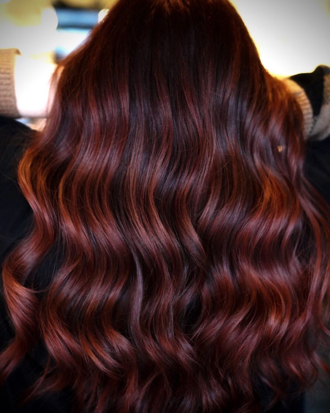 Burgundy Hair with Tawny Highlights