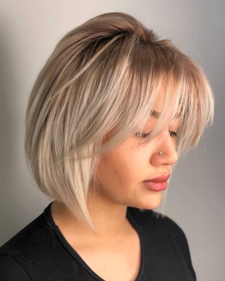 Blonde Bob with Long See-Through Bangs