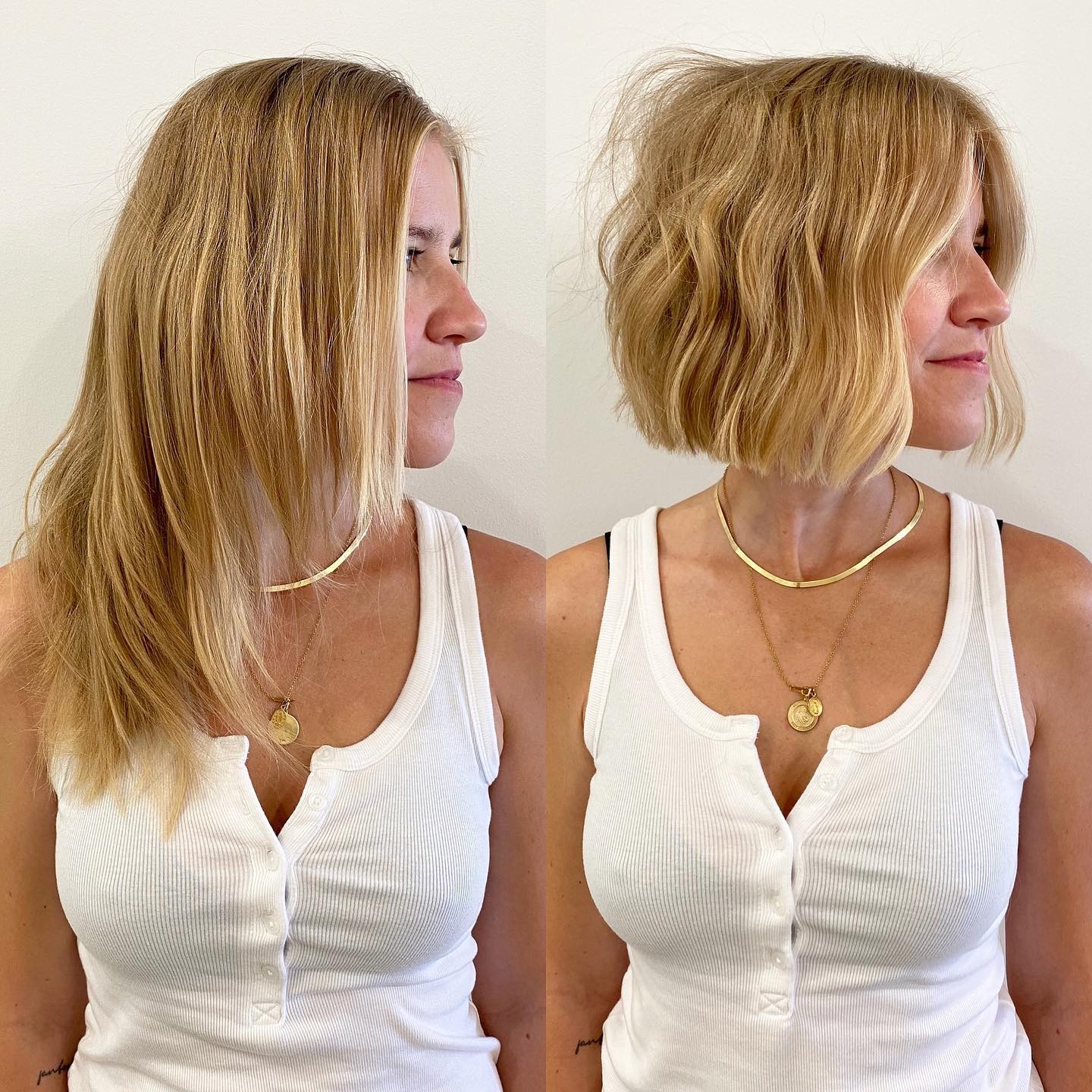 Blunt Honey Blonde Bob Makeover