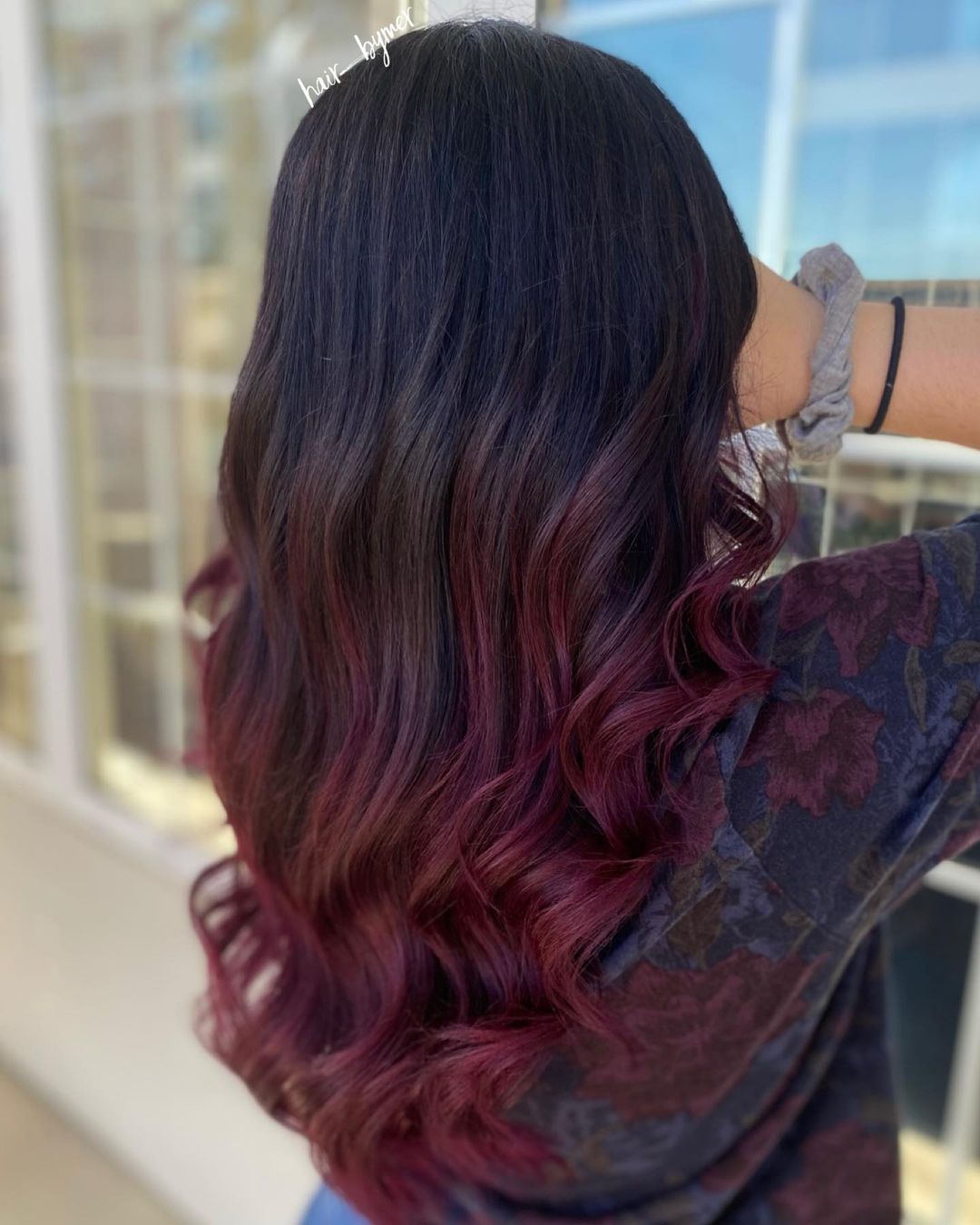 Burgundy Fade on Black Hair