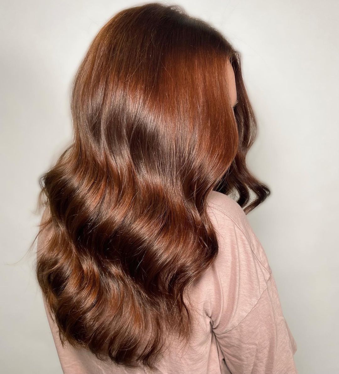 Long Glossy Auburn Waves