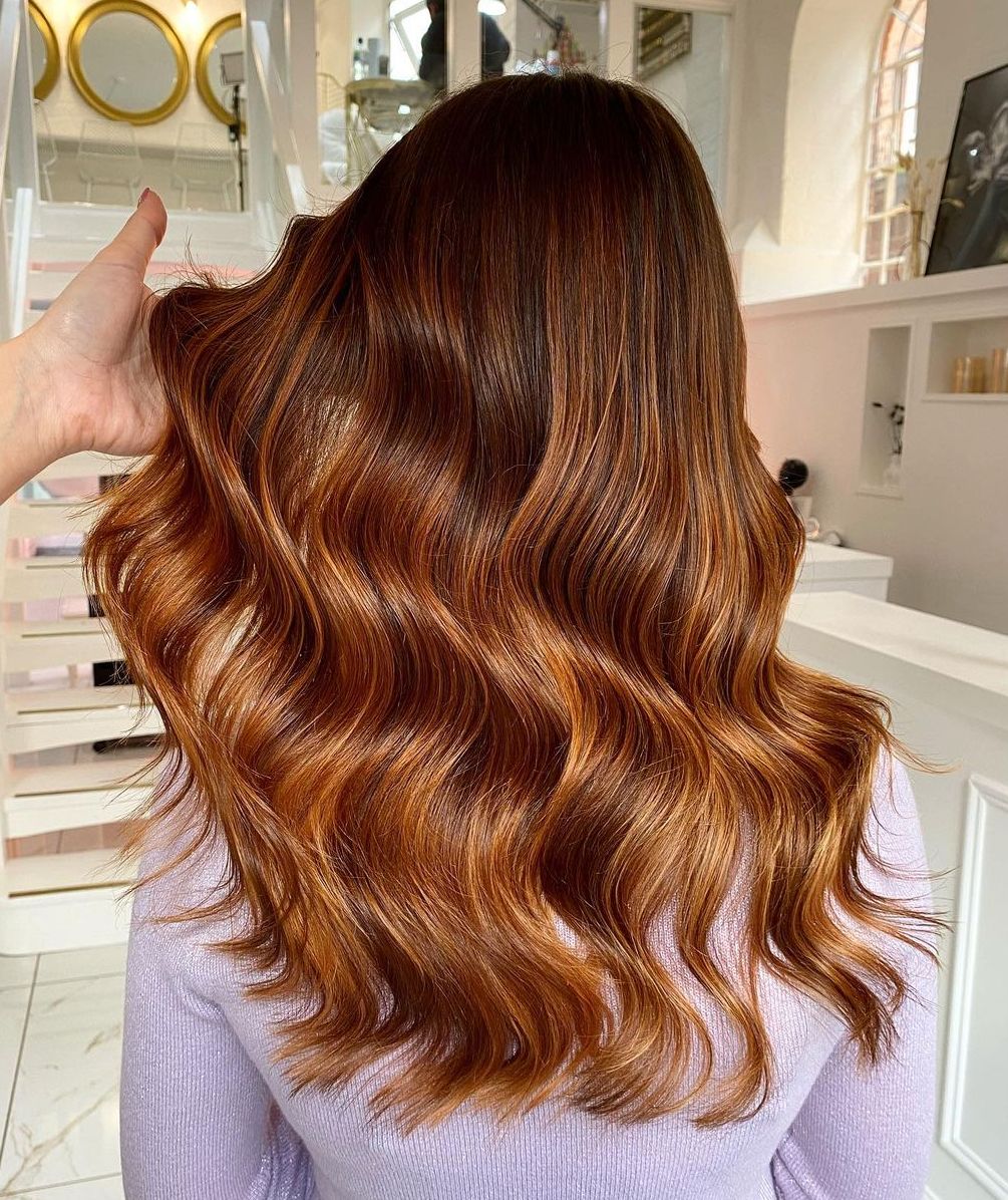 High-Shine Golden Auburn Hair Color