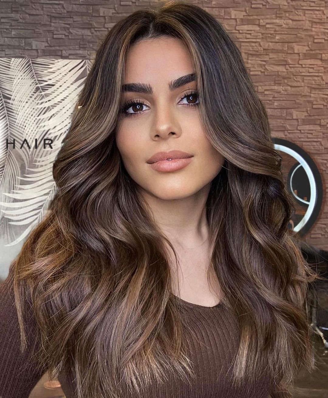 Warm Metallic Mushroom Brown Balayage